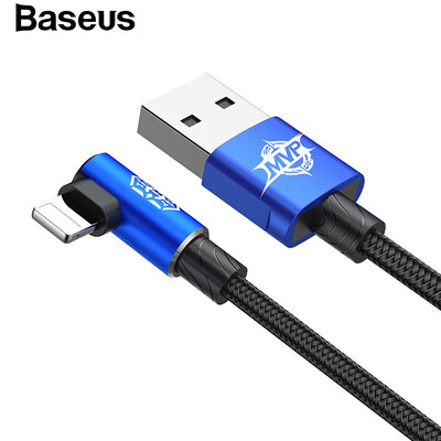 

Baseus USB Lightning Cable For iPhone  XR  Max MVP Elbow USB Lightning Cable For Iphone X 8 7 6s 5 Fast Charging Data Cable