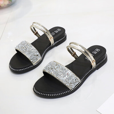 

Two-in-Bohemian beach sandals Korean-style flat-bottomed students Roman shoes