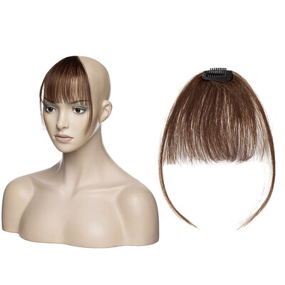 

Clips in Hair Bangs Fringe Air Fringe 100 Human Hair Extensions Clip On Bang Topper Straight Hairpieces
