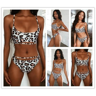 

Fashion Women Sexy Leopard Print Push Up Bikini Set Summer Beach swimsuit Swimwear bathing suit