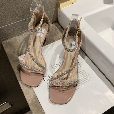 

Sandals fairies ins high heels French girls high heels fine heels one word one word