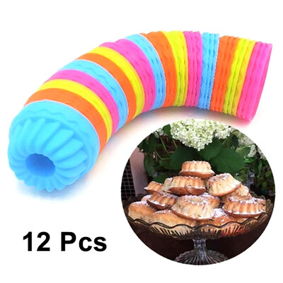 

12Pcs Food Grade Silicone Muffin Pudding Cupcake Cake Mold DIY Baking Tools