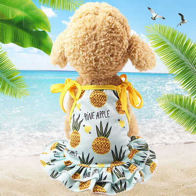 

Summer Dog T-Shirt Lovers Pet Clothes -Xl Dog Skirt Pineapple Banana Fruits Printed Strawberry Pet Supplies Dog Clothes