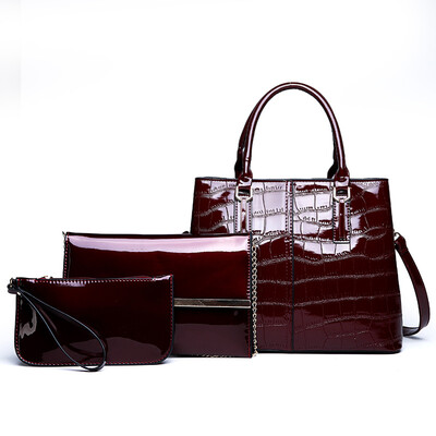 

new patent leather crocodile pattern handbag fashion ladies single shoulder mother bag Messenger bag