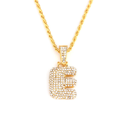 

Available Custom Bubble Letters Name Pendant Iced Out 18K Gold Rhinestone Hip Hop Necklaces Jewelry Gift