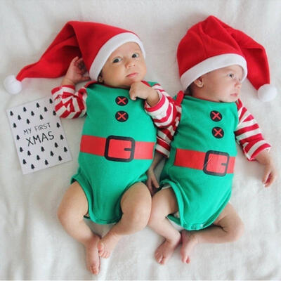 

Toddler Baby Boy Girl Christmas Romper Jumpsuit Bodysuit Hat Outfit Clothes