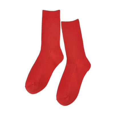 

Solid Color Vertical Stripe Women Cotton Soft Breathable Casual Tube Socks