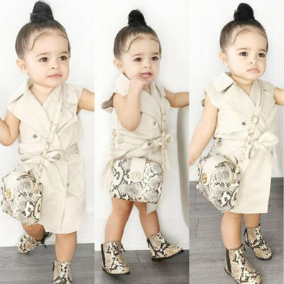 

Kids Baby Girls Trench Coat Winter Jacket Windbreaker Outerwear Clothes Toddler