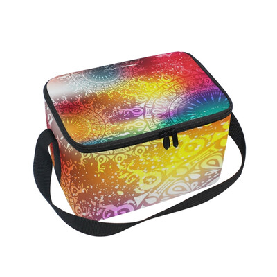 

ALAZA Insulated Lunch Box Pattern Vector Lunch Bag for Men Women Portable Tote Bag Cooler Bag