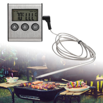 

Greensen BBQ Thermometer Meat Food Cooking Probe Thermometer with Timer Temperature Measuring Tool
