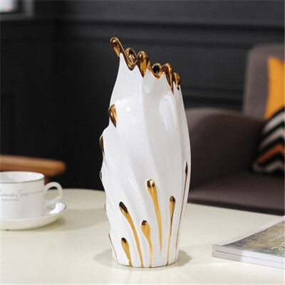 

Modern art porcelain flowers vase home decor craft ornaments room decoration ceramic vase European home interior soft furnishings
