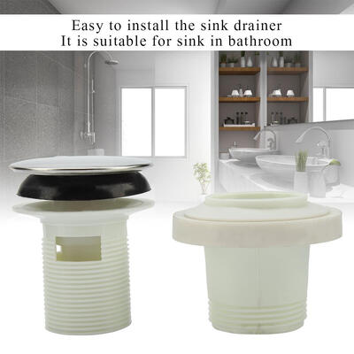 

Greensen Sturdy Durable Chromed Shiny Sink Drainer Stopper with Overflow Hole BathroomSink Drainer Sink Stopper