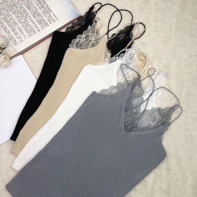 

Sexy Lace Woman Tank Tops Women Deep V Back Camisoles Cross Wirefree Beauty Back Female Tops