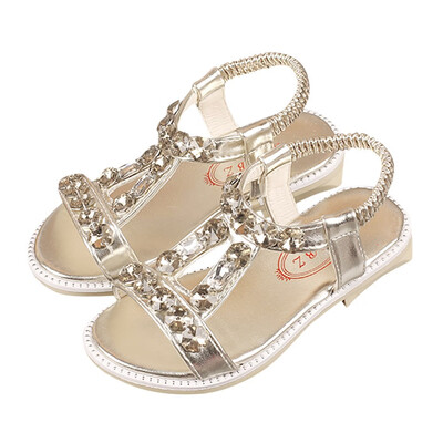 

Summer Kids Baby Girls Sandals Crystal Beach Sandals Princess Roman Shoes