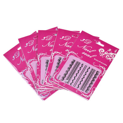 

〖Follure〗5Pcs HL207 Black Lace Nail Stickers
