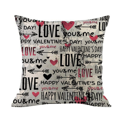 

Siaonvr Happy Valentine Pillow Cases Cotton Linen Sofa Cushion Cover Home Decor