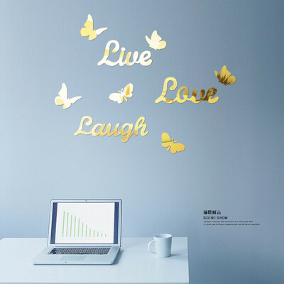 

3D Mirrors Butterfly Wall Stickers Removable Butterfly Wall Sticker Mural Decal DIY Wall Art Home Living Room Decor