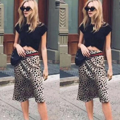 

LADIES WOMEN MIDI BODYCON PENCIL OFFICE PLAIN PRINTED HIGH WAIST TUBE SKIRT