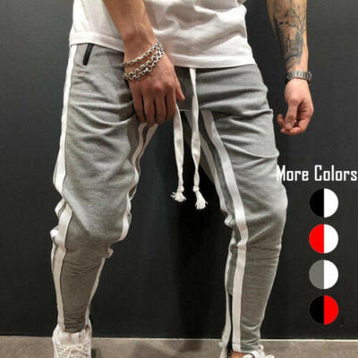 

US Mens Slim Fit Tracksuit Sport Gym Skinny Jogging Joggers Sweat Pants Trousers