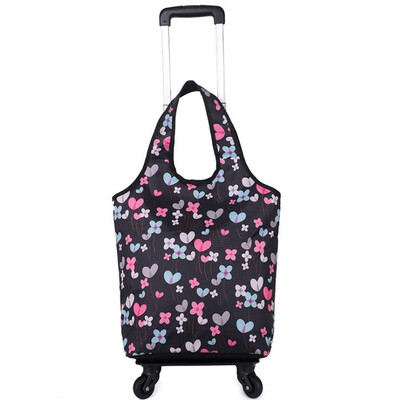 

4 Wheels Large Capacity Waterproof Roller Trolley Bags Folding Shopping Cart Carritos Para La Compra Reusable Travel school Bag