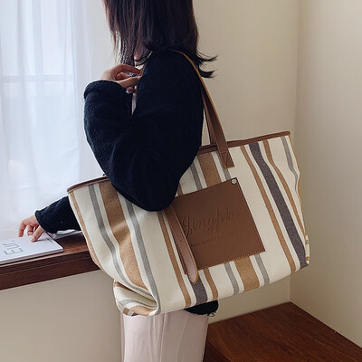 

Fashion single shoulder bag female 2019 new casual shopping bag simple large capacity portable tote canvas bag