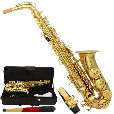 

Ktaxon MBAT Professional Alto Eb Saxophone Sax Gold w Case Mouthpiece & Accessories