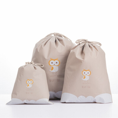 

3PCS Cute Cartoon Drawstring Bag Portable Shoes Clothes Drawstring Storage Bag Set