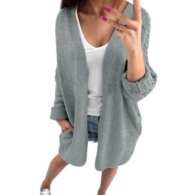 

Toponeto Women Autumn Winter Long Sleeve Solid Knitted Sweater Pullover Blouse Tops
