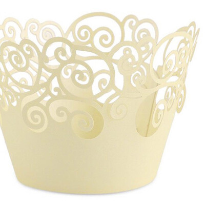 

FUNNYBUNNY Filigree Artistic Muffin Cupcake Paper Cup Liners Vine Lace Laser Cupcake Wrappers for Wedding Party Birthday Decor