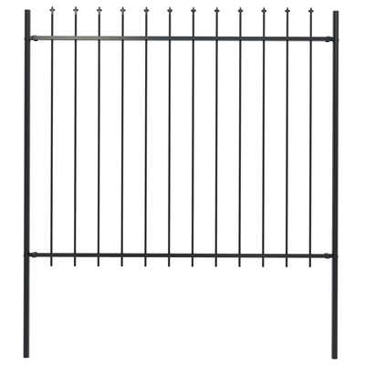 

Garden Fence with Spear Top Steel 669"x591" Black