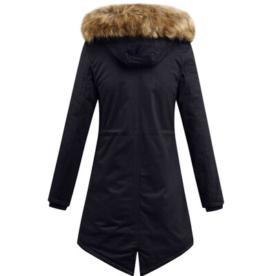 

Toponeto Women Winter Warm Thick Outerwear Hooded Coat Cotton-padded Jacket Plus Size