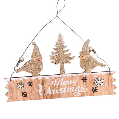 

Tailored Christmas Elk Wood Plate Hollow Door Hanging Wooden Pendant Xmas Ornaments Decor