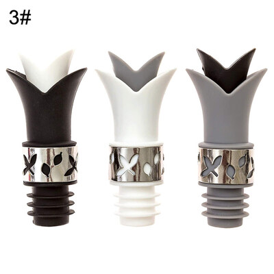 

3Pcs Silicone Lily Reusable Leakproof Red Wine Bottle Stoppers Sealed Cap Plugs
