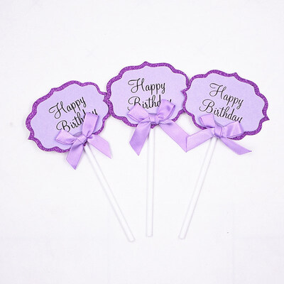 

FUNNYBUNNY Cake Birthday Card Pink Bow Cake Decoration DIY Paper Can Write Letter Card Cake Topper Birthday Cakes 5 Pack