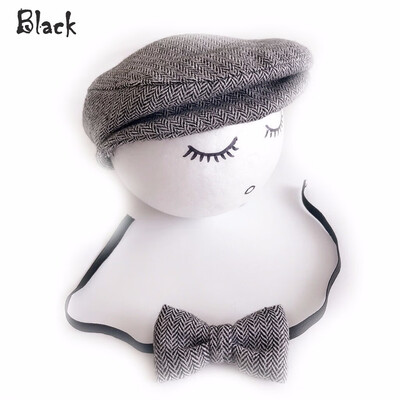 

SUNSIOM Baby Newborn Peaked Beanie Cap Hat Bow Tie Photo Photography Prop Outfit Set
