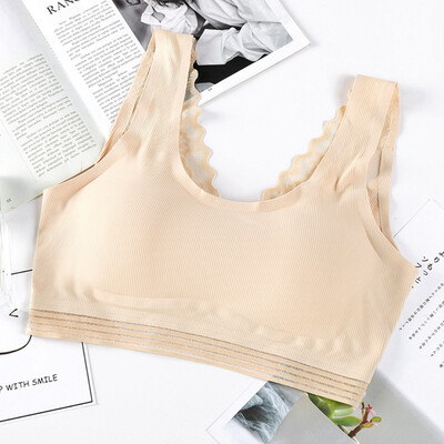

Women Push Up Bra Padded Tank Top Seamless V-neck Sexy Lace Underwear Hollow Back Bra Top