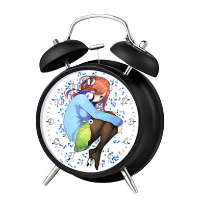

Anime Alarm Clock 4 inch Round Silent Analog Alarm Clock Non Ticking Battery Powered Desk Alarm Clock