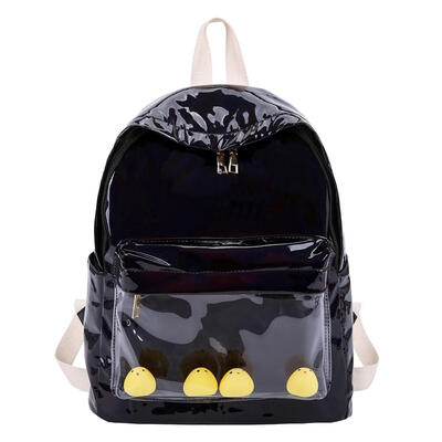 

Chick Decor Laser Travel Backpacks Women School Bags PU Leather Knapsack
