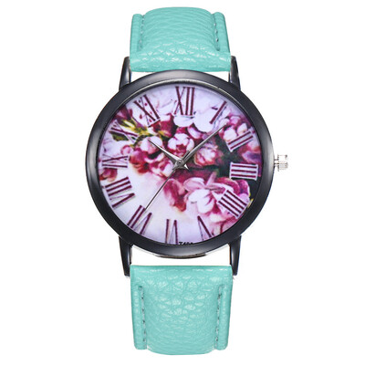 

Womens Watch Printed Flower Print Analog Alloy Watches Causal Quartz Analog Wristwatch relogio masculino Dropshipping &Ff