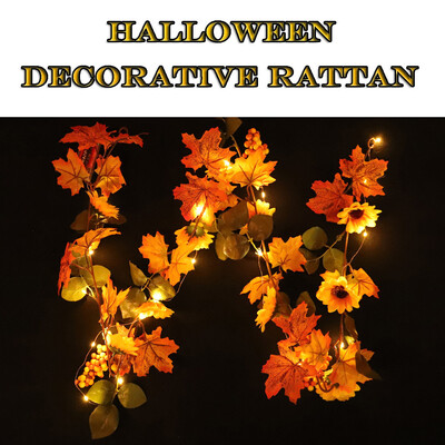 

〖Follure〗Halloween 18M LED Lighted Fall Autumn Pumpkin Maple Leaves Garland Decor
