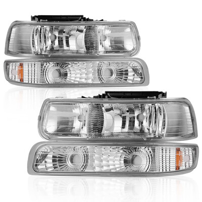 

Clear For 99-02 Silverado 00-06 Tahoe Suburban Headlights Amber Reflector Bumper