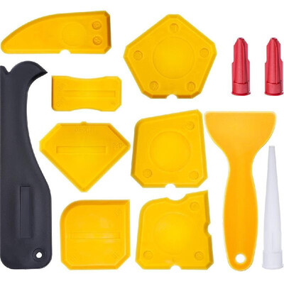 

12 Pieces Caulking Tool Kit Silicone Sealant Finishing Tool Grout Scraper Caulk Remover&Caulk Nozzle&Caulk Caps Blue