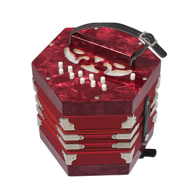 

Accordion 20-Button 40-Reed Concertina Anglo Style with Carrying Bag&Adjustable Hand Strap Music Lover Instrument