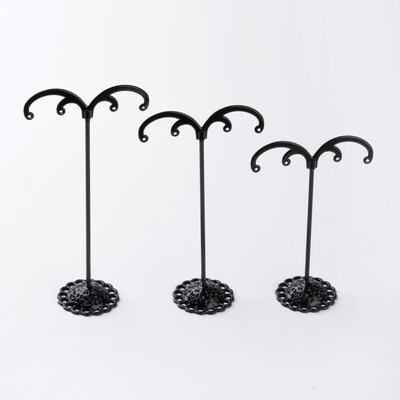 

3 Pcs T Bar Iron Earring Displays Sets Jewelry Display Rack Jewelry Tree Stand Black 105x70x35mm 125x70x35mm 140x70x35mm 3p