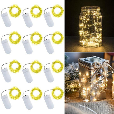 

String Light 2 Meters 20 LED Rope Light 12 Pack IP65 Water Resistance Warm White for Party Patio Garden Home Decoration Festival
