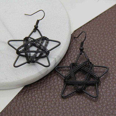 

Fashion Hollow Five-pointed Star Woman Earrings Handmade Jewelry