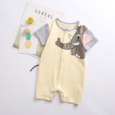 

Baby Clothing 100 Cotton Nnisex Rompers Baby Boy Girls Short Sleeve Buckle button Summer Cartoon Toddler cute Clothes