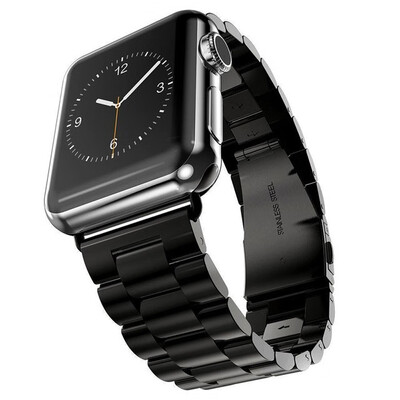 

luxury stainless steel metal strap for apple watch 4321 44mm 42mm 38mm 40mm link bracelet wrist belt Watchband for iWatch