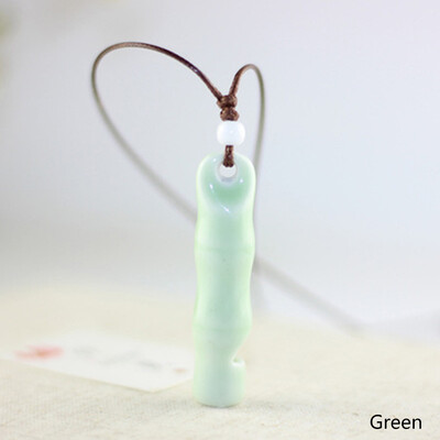 

China Wind Ceramic Whistle Necklace Pure Handmade Slub Festival High Jewelry Small Fresh Lovers Ceramic Sweater Chain