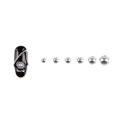 

6 GridBag 3D Metal Nail Art Decoration Gold Metal Chain Beads Line Multi-size DIY Manicure Nail Jewelry Decoration